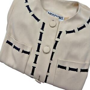 Vintage 80s Moschino Couture Cruise Me Baby Blazer Suit Jacket Milan Italy